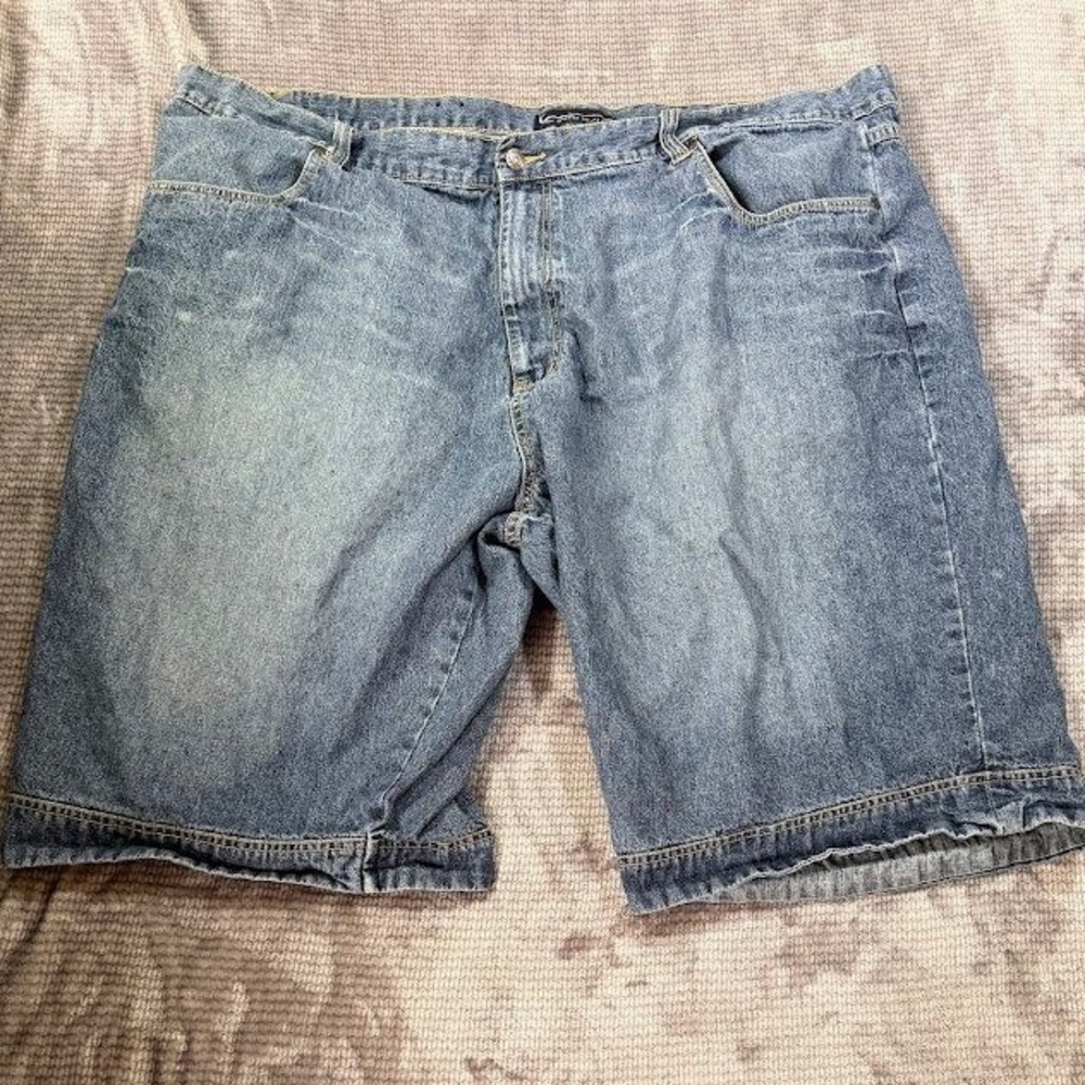 Karl Kani‎ Mens Denim Shorts Medium Wash Blue Streetwear Relaxed Fit Jean 50X14